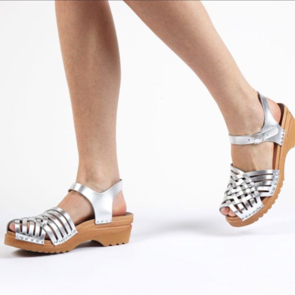 Troentorp Silver Anna Clog Sandals - 39